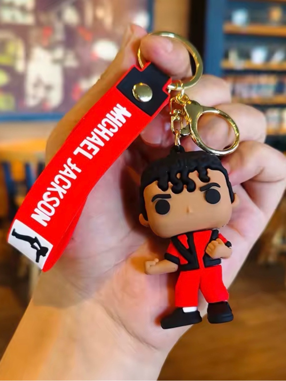 Red Character Keychain with Strap
